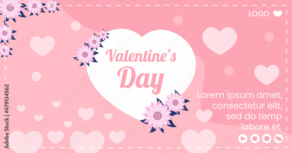 Happy Valentine's Day Post Template Flat Design Illustration Editable of Square Background for Social media, Love Greeting Card or Banner Happy Valentine's Day Post Template Flat Design Illustration Editable of Square Background for Social media, Love Greeting Card or Banner