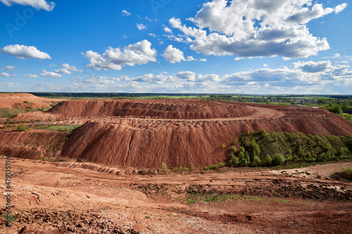 Outdoor quarry to extraction the clay or minerals.