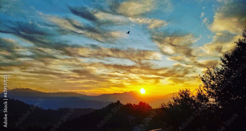 Obraz premium sunset in the mountains