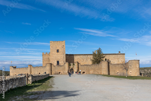 exteriors of the Pedraza castle, which can be visited by tourists, in the province of Segovia photo