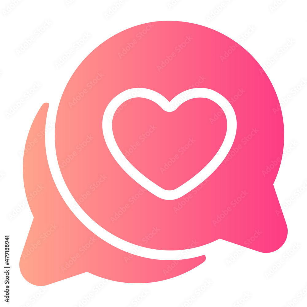 love speech bubble gradient icon love speech bubble gradient icon