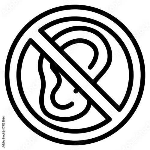 deafness outline icon