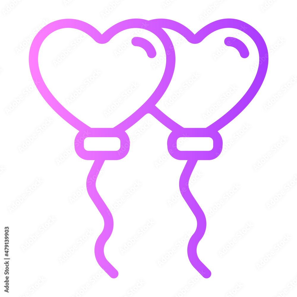 heart balloon gradient icon