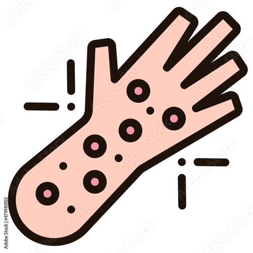 urticaria filled outline icon