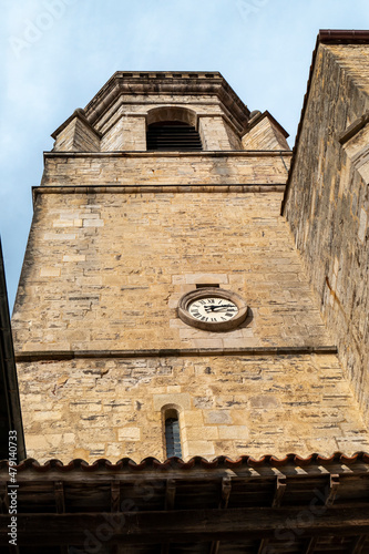 Torre sineira da Igreja de São João Baptista em San Jean de Luz no País Basco, França photo