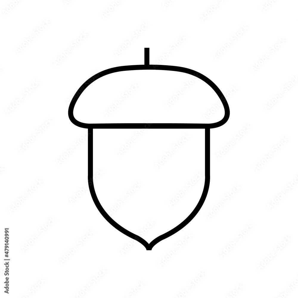 Acorn line icon, beauty vector logo isolated on white background Acorn line icon, beauty vector logo isolated on white background