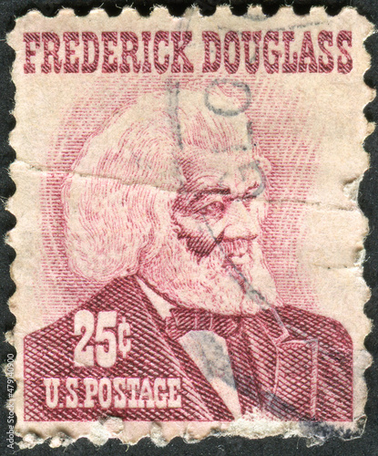 USA - CIRCA 1965: A stamp printed in USA shows Frederick Douglass photo