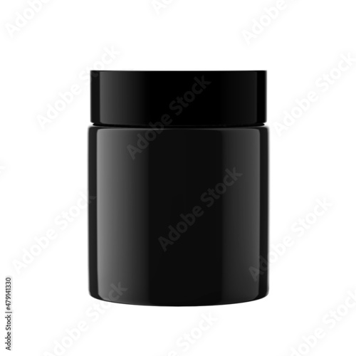 100g plastic jar cosmetic black container isolated