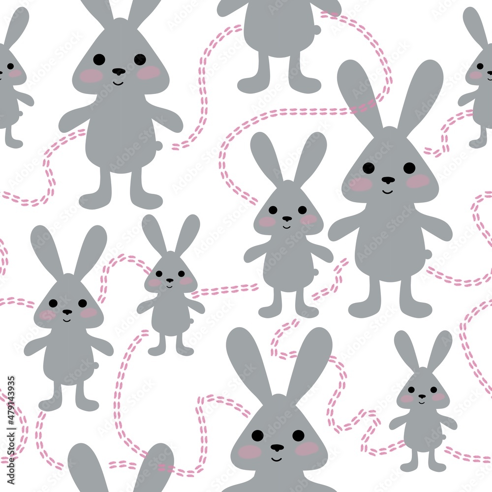 Bunnies seamless rabbits pattern for fabrics and textiles and packaging and gifts and cards and linens and kids Bunnies seamless rabbits pattern for fabrics and textiles and packaging and gifts and cards and linens and kids