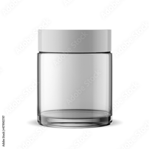 100g clear glass jar cosmetic container isolated