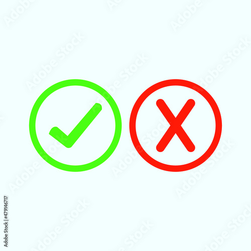Free Download Check mark green and red line icons. Vector illustration. eps - Vector - GFXLoad