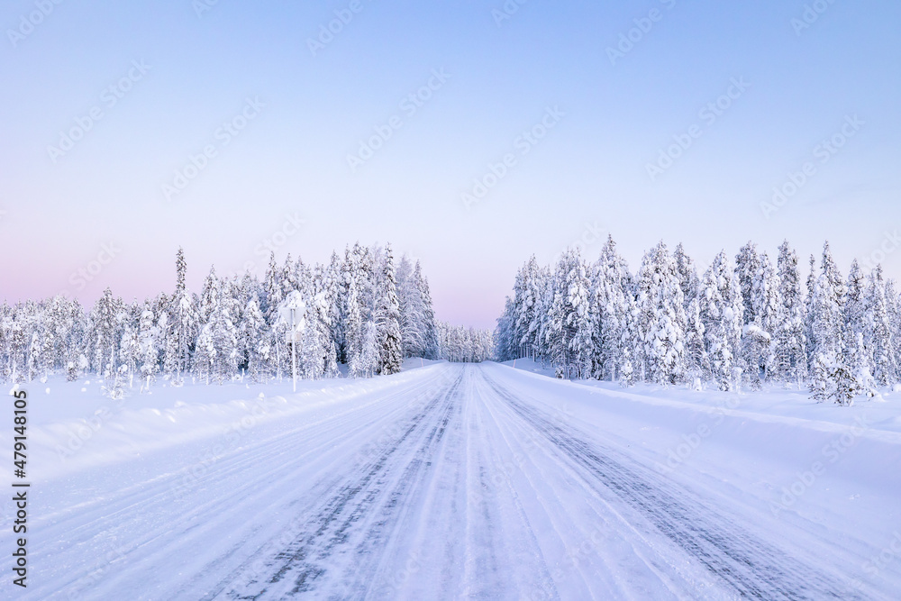 snow covered road snow covered road