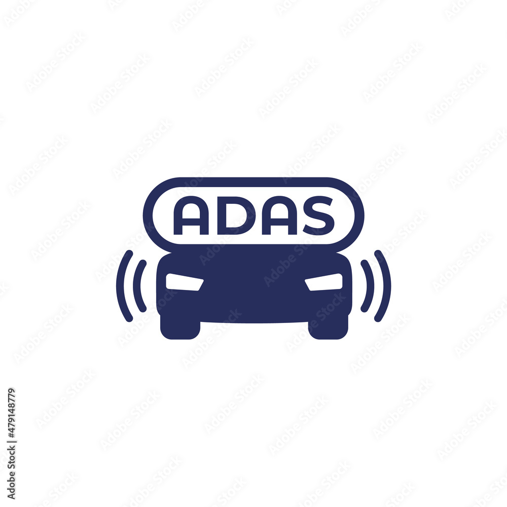 Advanced driver-assistance system icon, vector Advanced driver-assistance system icon, vector