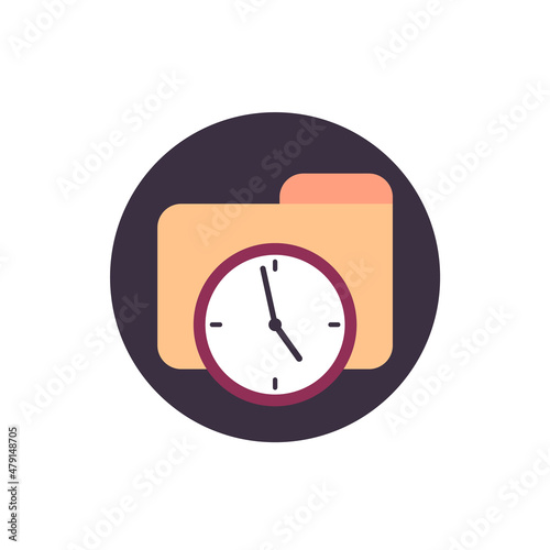 timesheet, tracking time vector flat icon