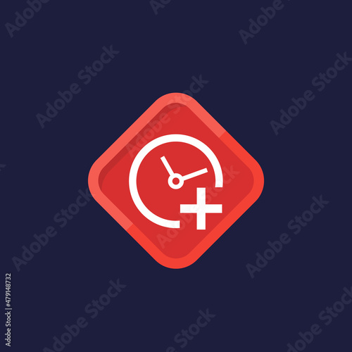 overtime icon, working time vector
