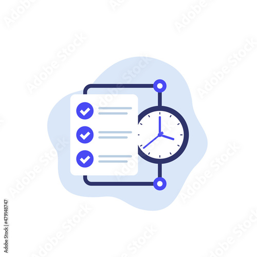 timesheet, time tracking vector icon