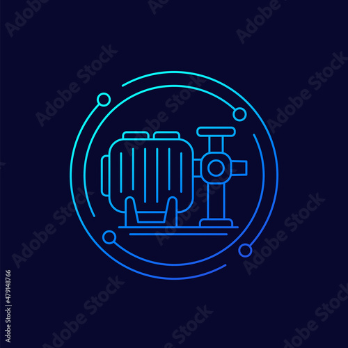 water pump icon, linear design