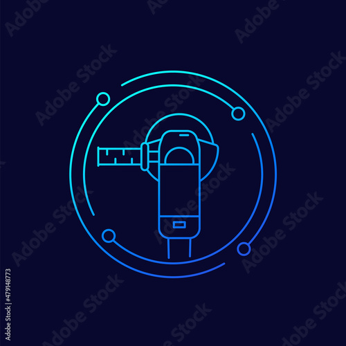 angle grinder line icon, vector