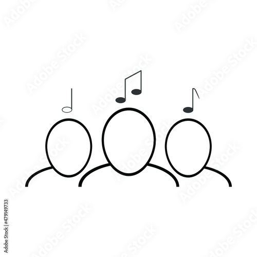 People, chorus, musician, customer icon vector illustration. Business and social media concept.