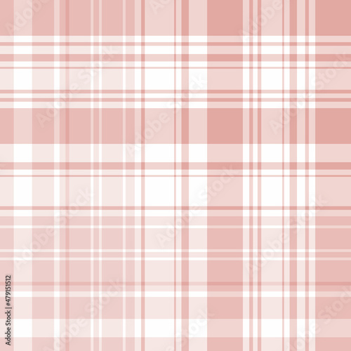 Seamless pattern in pink and white colors for plaid, fabric, textile, clothes, tablecloth and other things. Vector image.