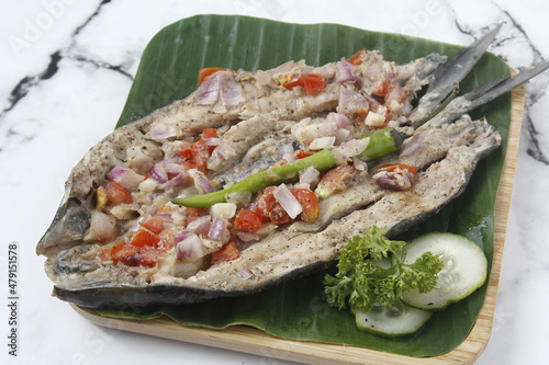 Freshly grilled Bangus or Milkfish. photo