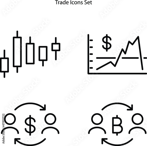 Trade icons isolated on white background. Trade icon trendy and modern Trade symbol for logo, web, app, UI. Trade icon simple sign.