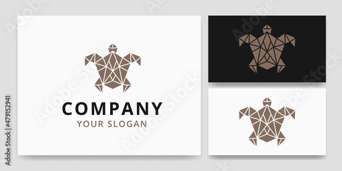 Simple Ocean Turtle Polygonal Logo