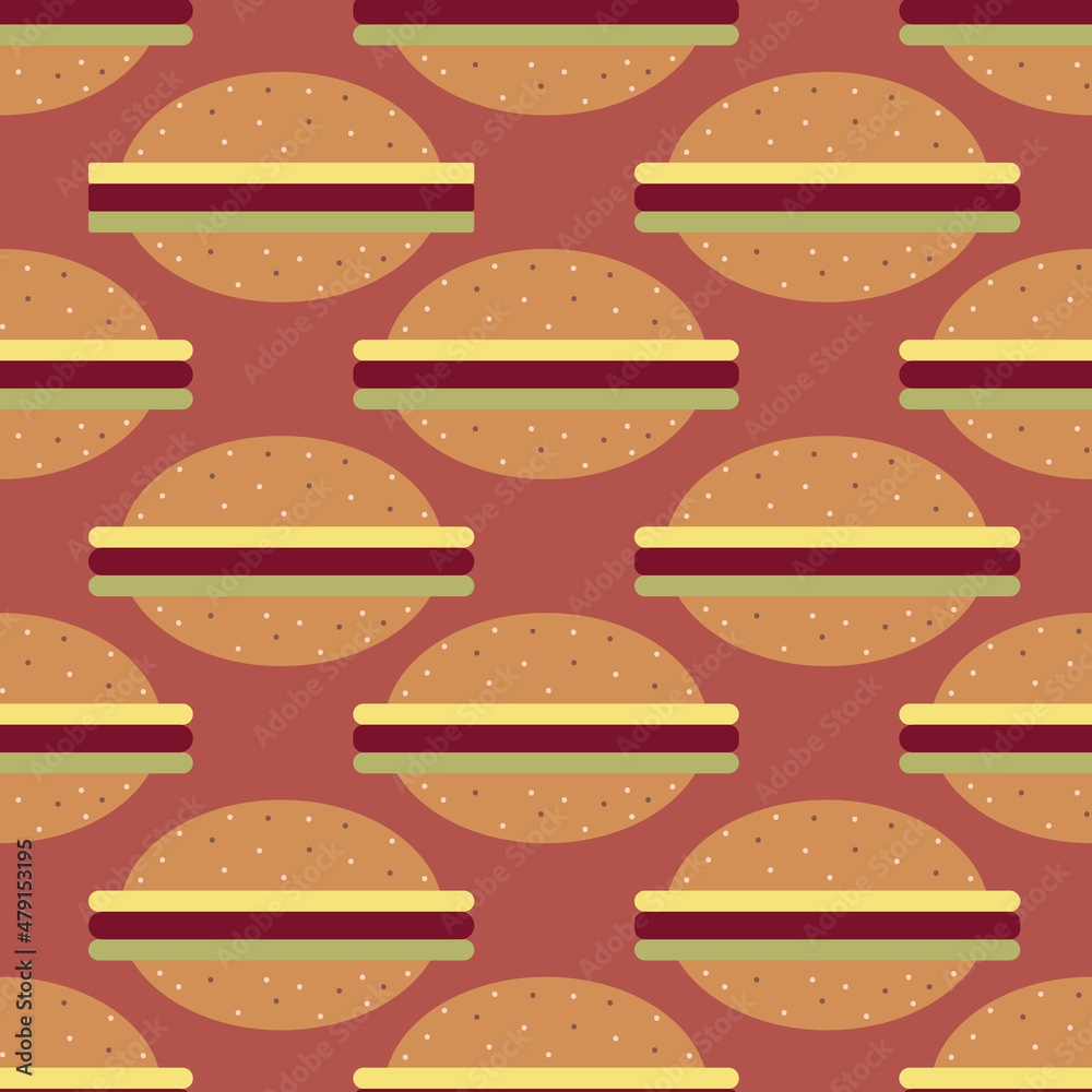 A simple graphic burgers seamless vector pattern A simple graphic burgers seamless vector pattern