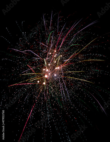 Silvester fireworks, long exposure