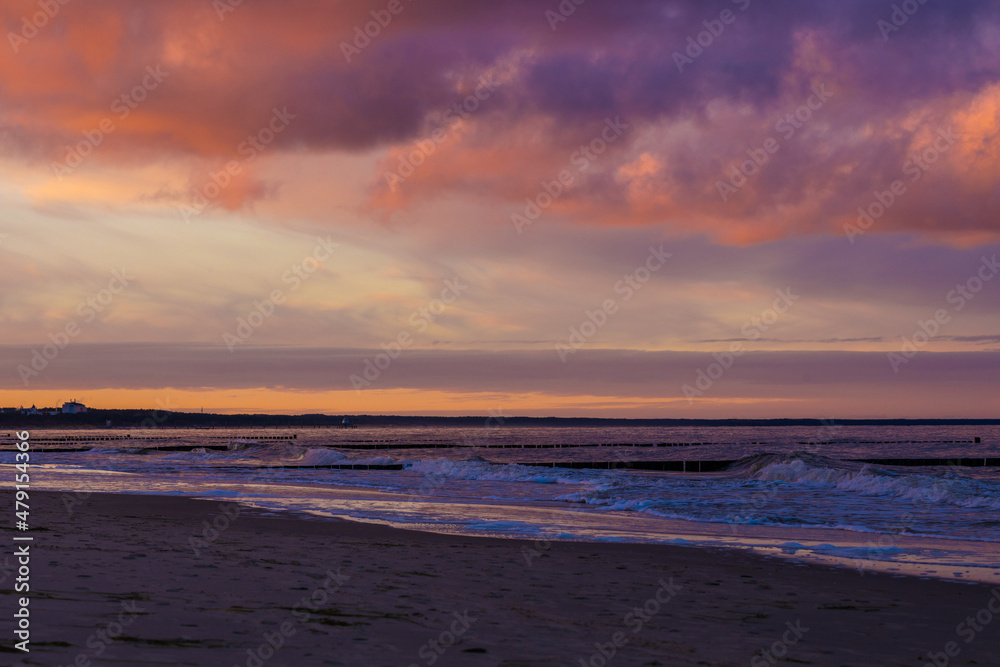 Sunset on the baltic sea