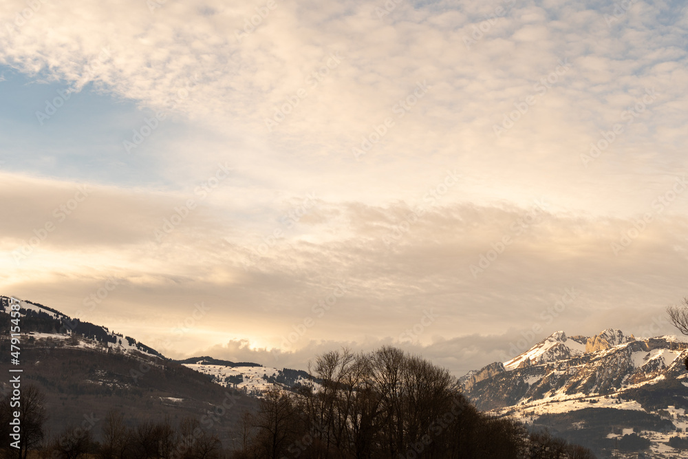 Cloud formation in the evening in Vaduz in Liechtenstein Cloud formation in the evening in Vaduz in Liechtenstein