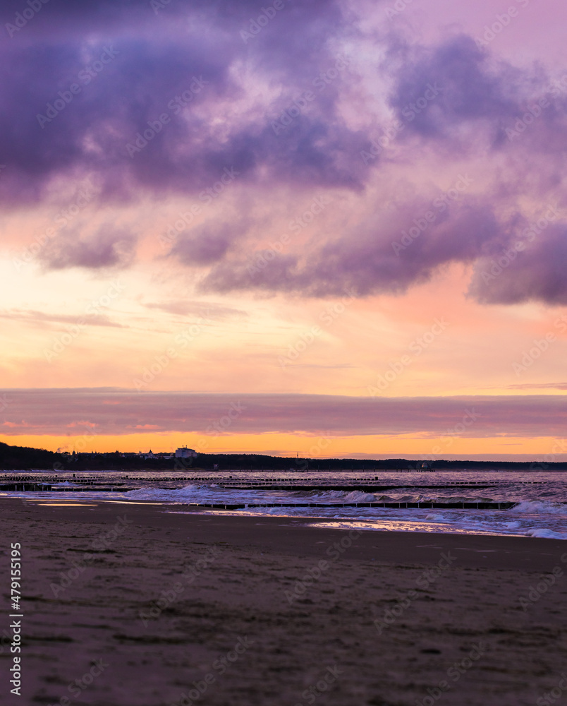 Sunset on the baltic sea