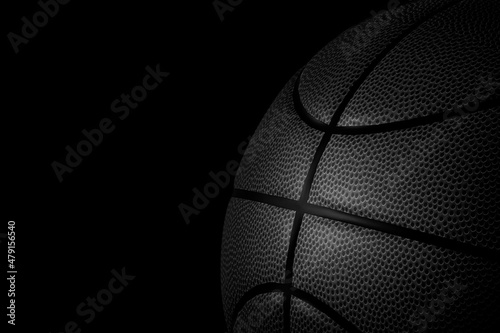 Closeup detail of basketball ball texture background. 3d render © Retouch man