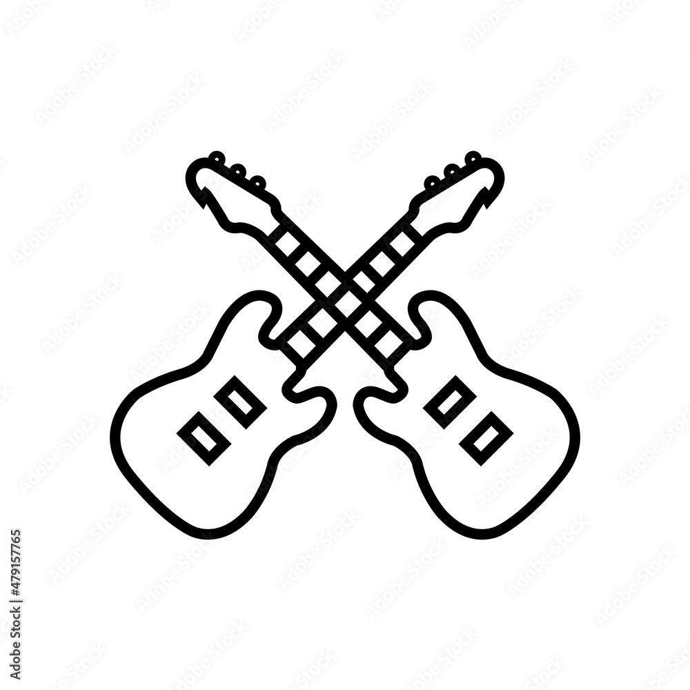 Obraz premium Guitar line icon, beauty vector logo isolated on white background