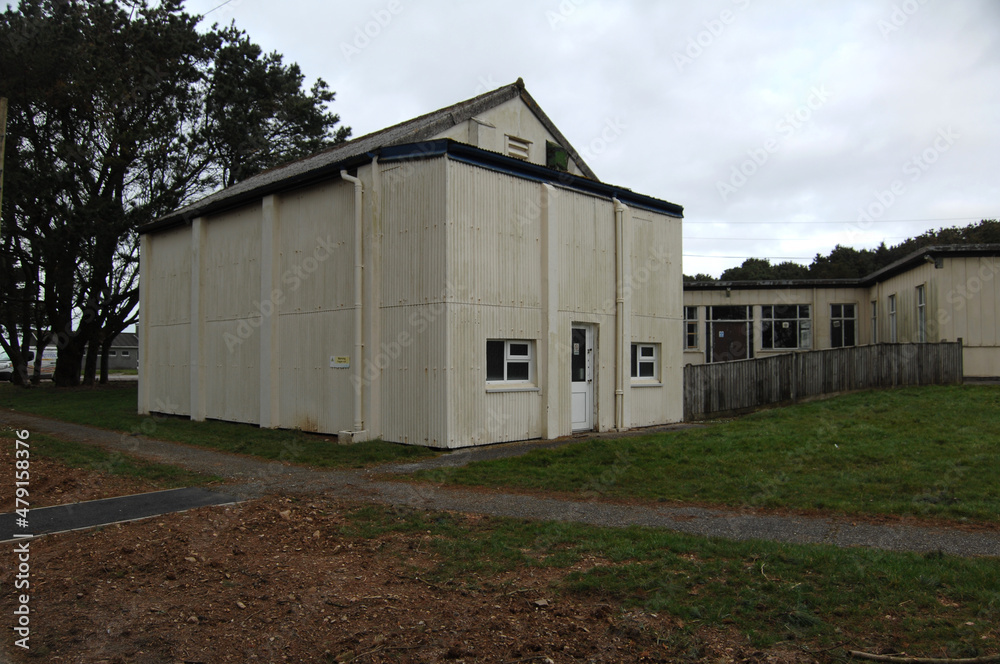 MOD WW2 building Bikini State squash court now demolished RAF St Eval Cornwall England UK MOD WW2 building Bikini State squash court now demolished RAF St Eval Cornwall England UK
