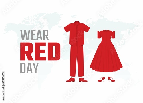 vector graphic of wear red day good for wear red day celebration. flat design. flyer design.flat illustration.