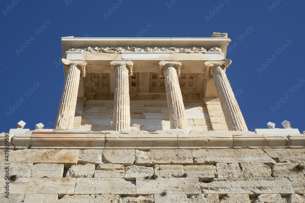 Abstract photography of Propylaea in Athens Acropolis.