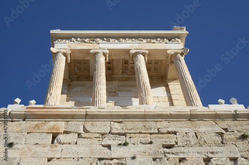 Abstract photography of Propylaea in Athens Acropolis.