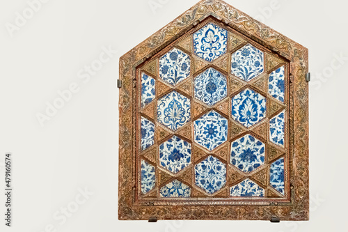 Antique fritware tile panel from the Islamic, Muslim or Iranian culture