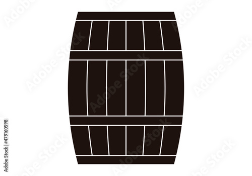 Icono negro de barril en fondo blanco. 
