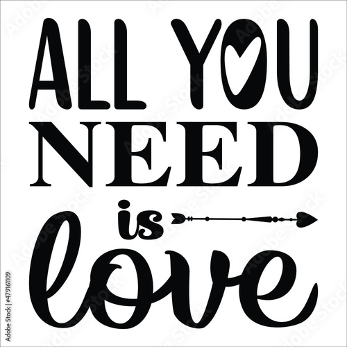 Fotomurale All you need is love,  and coffee lettering quote card
