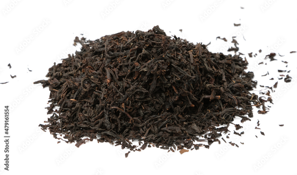 Black tea loose leaf close up top view Black tea loose leaf close up top view