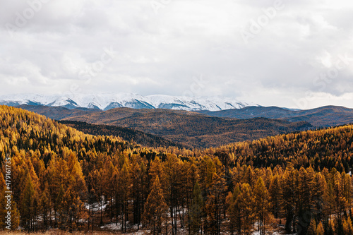 Mountain landscapes with beautiful views of rocks and peaks in Altai