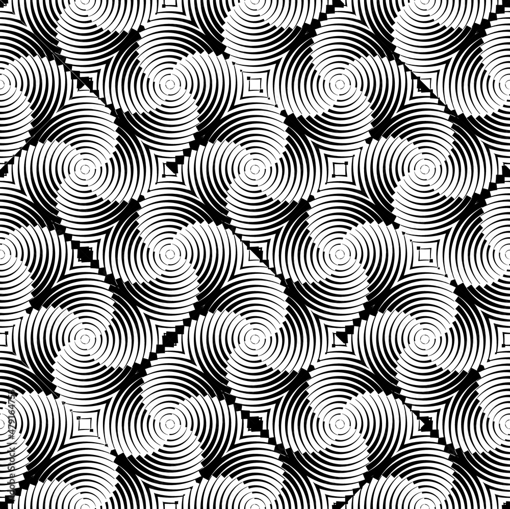 Black and white geometric line floral seamless pattern Black and white geometric line floral seamless pattern