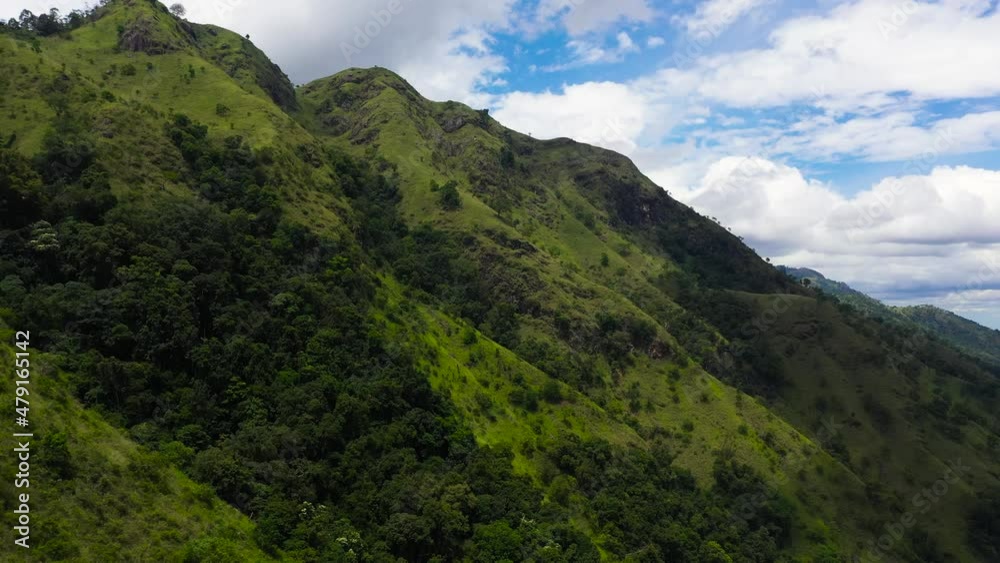 Aerial drone of Mountains with rainforest and jungle in the mountainous province. Ella Rock, Sri Lanka. Aerial drone of Mountains with rainforest and jungle in the mountainous province. Ella Rock, Sri Lanka.