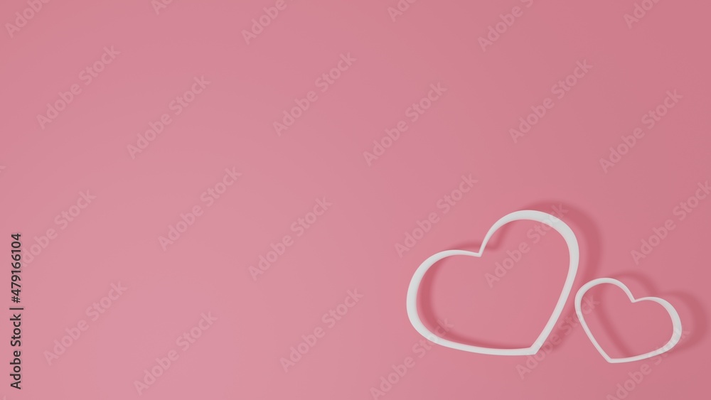 3d rendering floating  heart, love and valentine's day celebrate,	
