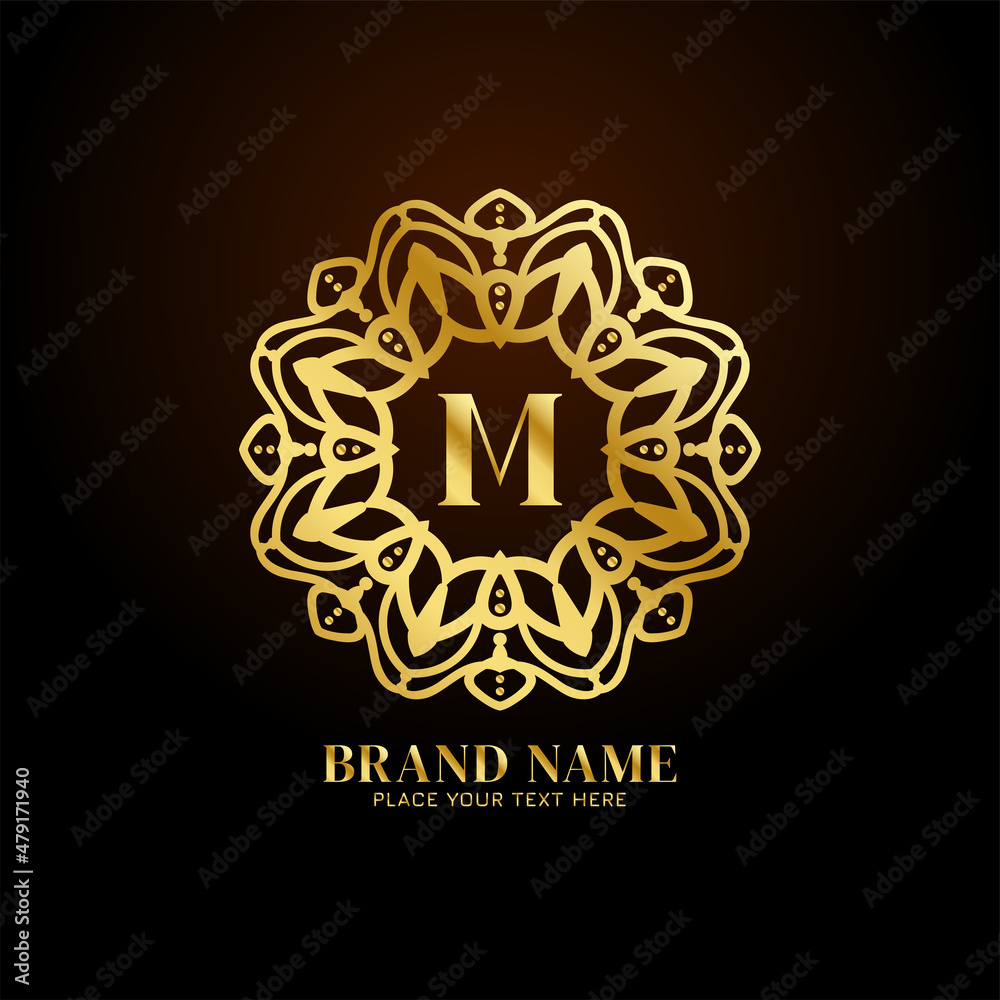 Letter M luxury brand logo concept design Letter M luxury brand logo concept design