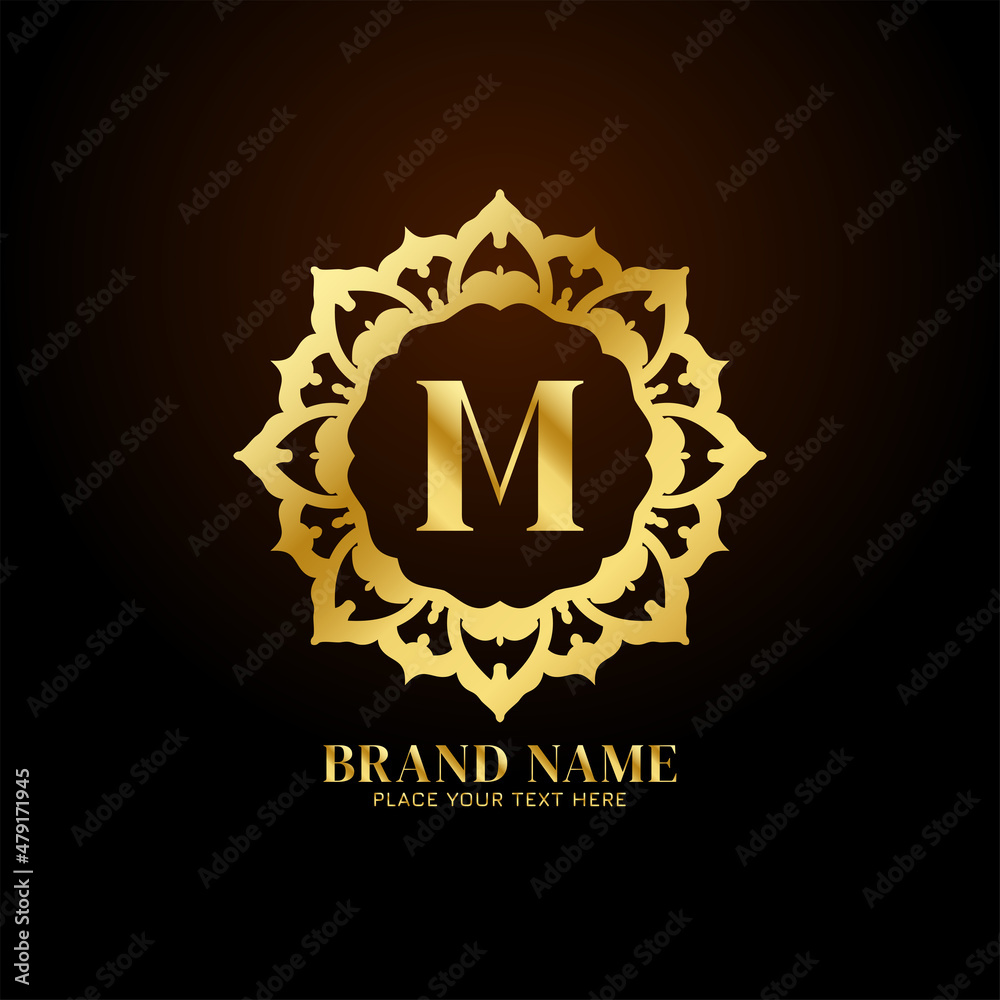 Letter M luxury brand logo concept design