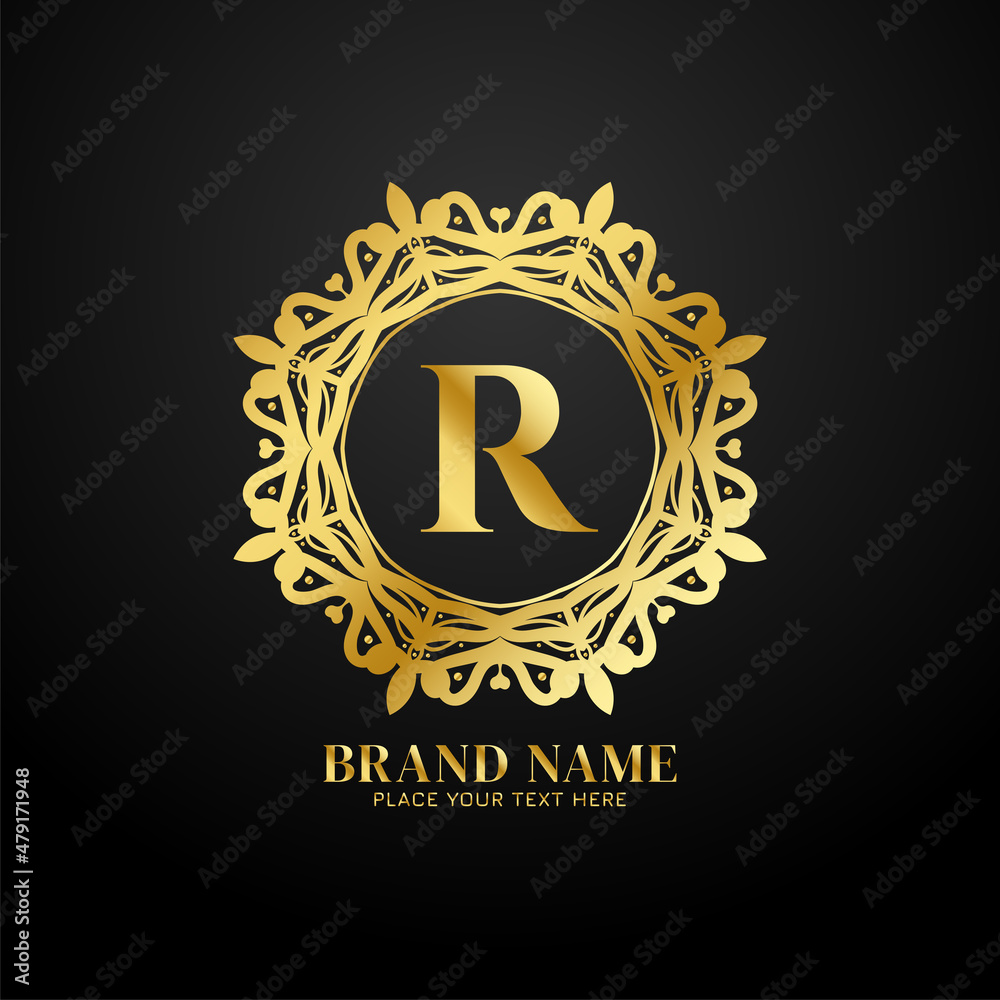 Naklejka premium Letter R luxury brand logo concept design