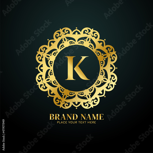 Letter K luxury brand logo concept design